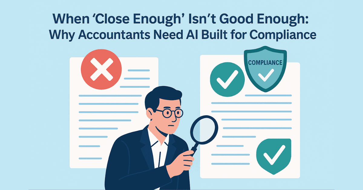 When “Close Enough” Isn’t Good Enough: Why Accountants Need AI Built for Compliance